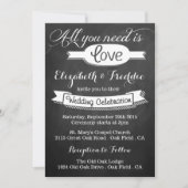 Alles wat je nodig hebt is Love Chalkboard Weddens Kaart (Voorkant)