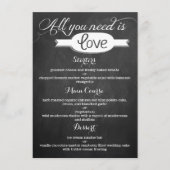 Alles wat je nodig hebt is Love Chalkboard Weddens Menu (Voorkant)