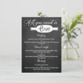Alles wat je nodig hebt is Love Chalkboard Weddens Menu (Staand voorkant)