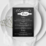 Alles wat je nodig hebt is Love Chalkboard Weddens Menu<br><div class="desc">Het enige wat je nodig hebt is Love Chalkboard Wedding Collectie - Menu Kaart Sjablonen.</div>
