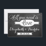 Alles wat je nodig hebt is Love Chalkboard Weddens RSVP Kaartje<br><div class="desc">Alles wat je nodig hebt is liefde krijtbord bruiloft Collectie - RSVP kaarten.</div>