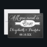 Alles wat je nodig hebt is Love Chalkboard Weddens RSVP Kaartje<br><div class="desc">Alles wat je nodig hebt is liefde krijtbord bruiloft Collectie - RSVP kaarten.</div>