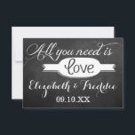 Alles wat je nodig hebt is Love Chalkboard Weddens RSVP Kaartje<br><div class="desc">Alles wat je nodig hebt is liefde krijtbord bruiloft Collectie - RSVP kaarten.</div>