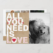 Alles wat je nodig hebt is Love Custom Photo Colla Feestdagenkaart (Voorkant / Achterkant)