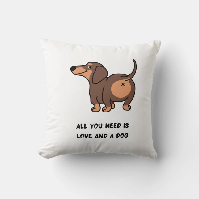 Alles wat je nodig hebt is Love Dachshund Dog Pill Kussen (Voorkant)