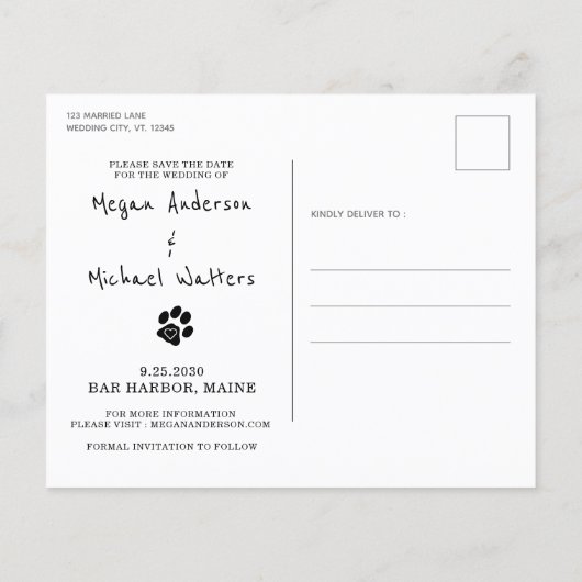 Alles wat je nodig hebt is Love Dog Save the Date (Achterkant)