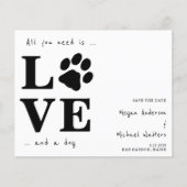 Alles wat je nodig hebt is Love Dog Save the Date (Voorkant)