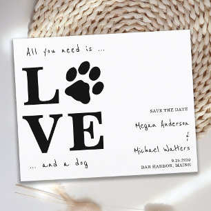 Alles wat je nodig hebt is Love Dog Save the Date