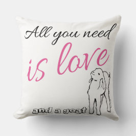 Alles wat je nodig hebt is Love en Goat Kussen