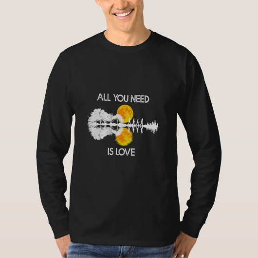 Alles wat je nodig hebt is Love Guitar Lake Shadow T-shirt (Voorkant)