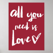 Alles wat je nodig hebt is Love Handwrite Typograp Poster (Voorkant)