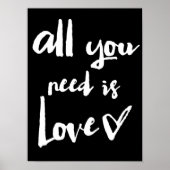 Alles wat je nodig hebt is Love Handwrite Typograp Poster (Voorkant)