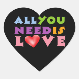 Alles wat je nodig hebt is Love Heart Sticker