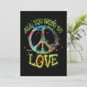 Alles wat je nodig hebt is Love Hippie Kaart (Staand voorkant)