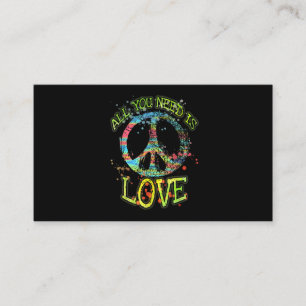 Alles wat je nodig hebt is Love Hippie Visitekaartje