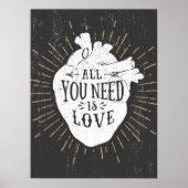Alles wat je nodig hebt is Love Hipster Heart Poster (Voorkant)