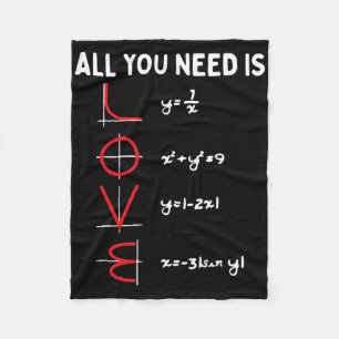 Alles wat je nodig hebt is Love Math Valentijnsdag Fleece Deken