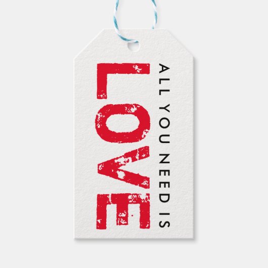 Alles wat je nodig hebt is Love Red Valentijnsdag  Cadeaulabel (Voorkant)