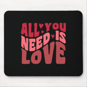 Alles wat je nodig hebt is Love Retro Style Valent Muismat