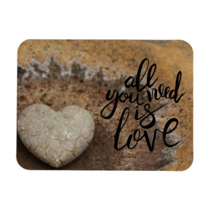 Alles wat je nodig hebt is Love Stone Heart Magnet Magneet