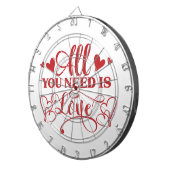Alles wat je nodig hebt is Love Typography Dart Bo Dartbord (Voorkant Rechts)