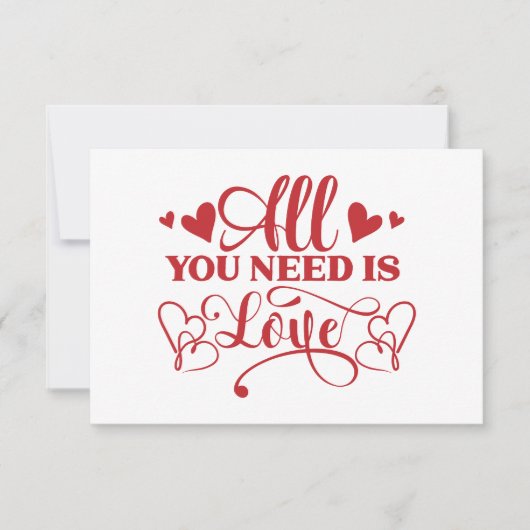 Alles wat je nodig hebt is Love Typography Flat Ka (Voorkant)