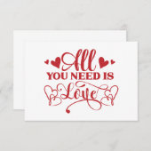 Alles wat je nodig hebt is Love Typography Flat Ka (Voorkant / Achterkant)