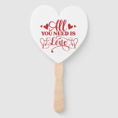 Alles wat je nodig hebt is Love Typography Hand Fa Handwaaier (Voorkant)