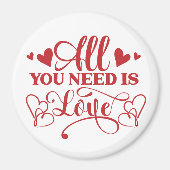 Alles wat je nodig hebt is Love Typography Magnet (Voorkant)