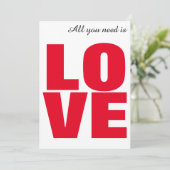 Alles wat je nodig hebt is Love Valentijn Kaart (Staand voorkant)