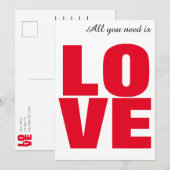 Alles wat je nodig hebt is Love Valentijn Kaart (Voorkant / Achterkant)
