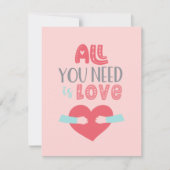 Alles wat je nodig hebt is Love Valentijnsdag roze (Voorkant)