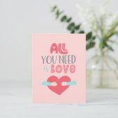 Alles wat je nodig hebt is Love Valentijnsdag roze (Staand voorkant)