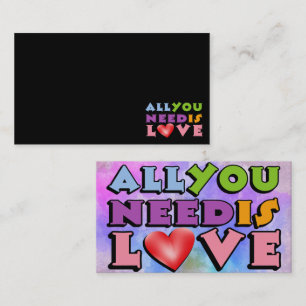 Alles wat je nodig hebt is Love Visitekaartje