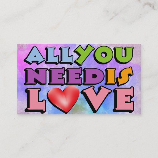 Alles wat je nodig hebt is Love Visitekaartje (Achterkant)