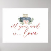 Alles wat je nodig hebt is Love Waterverf Floral V Poster (Voorkant)