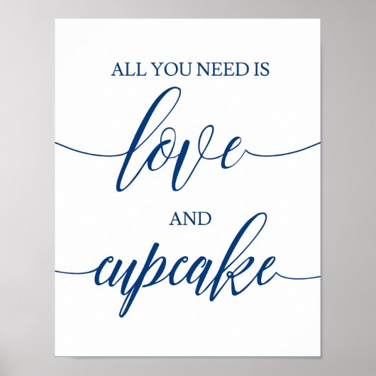 Alles wat je nodig hebt is Love Weduwen Sign Blue Poster (Voorkant)