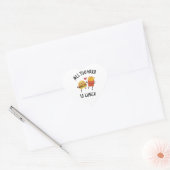 Alles wat je nodig hebt is lunch hart sticker (Envelop)