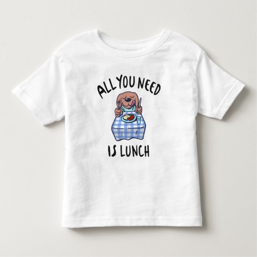 Alles wat je nodig hebt is lunch kinder shirts (Voorkant)