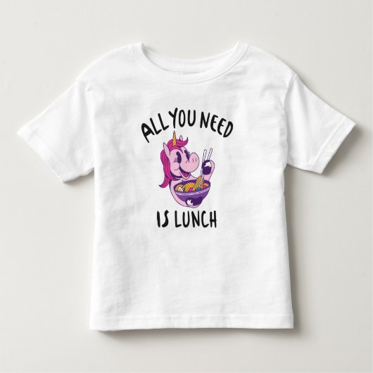 Alles wat je nodig hebt is lunch kinder shirts (Voorkant)