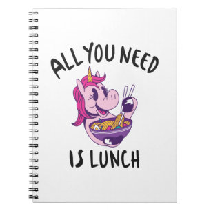 Alles wat je nodig hebt is lunch notitieboek