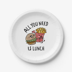 Alles wat je nodig hebt is lunch papieren bordje