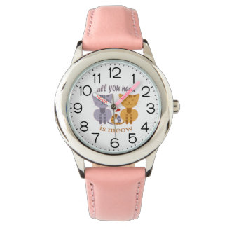 Alles wat je nodig hebt is meow Valentijn katten Horloge