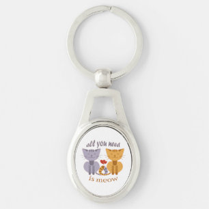 Alles wat je nodig hebt is meow Valentijnsdag katt Sleutelhanger