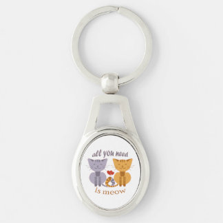 Alles wat je nodig hebt is meow Valentijnsdag katt Sleutelhanger