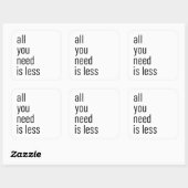 Alles wat je nodig hebt, is minder vierkante sticker (Vel)