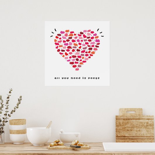 Alles wat je nodig hebt is peegras poster (Keuken)