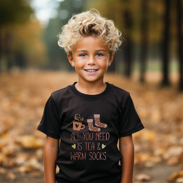 Alles wat je nodig hebt is Tea & Warm sokken kinde T-shirt