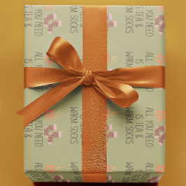 Alles wat je nodig hebt is thee en warme sokken se cadeaupapier