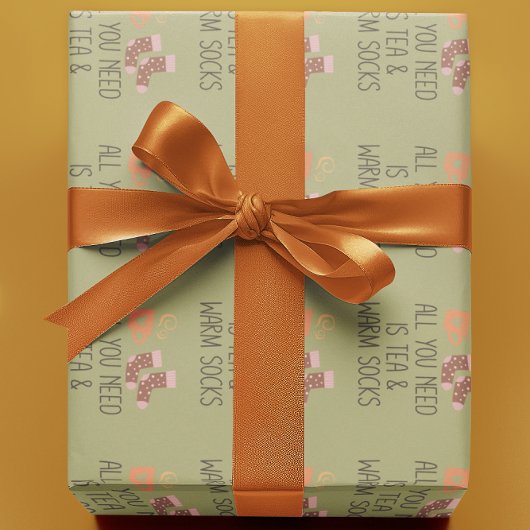 Alles wat je nodig hebt is thee en warme sokken se cadeaupapier